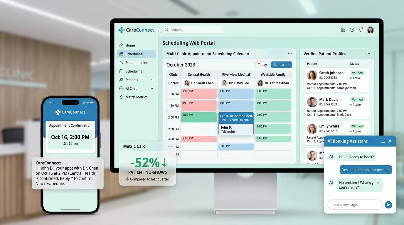 Cutting No-Shows and Wait Times with an AI Booking Assistant for a Healthcare Network